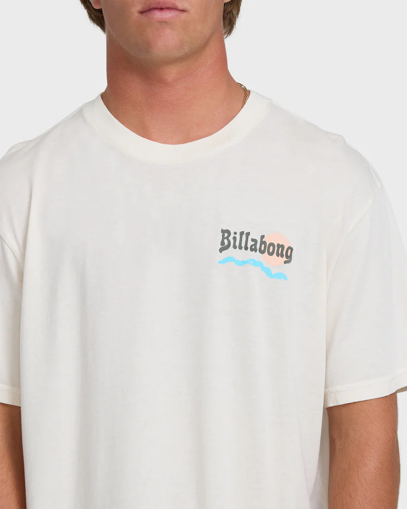 Billabong Men’s Loner Wave Wash Premium Tee - Off White 4