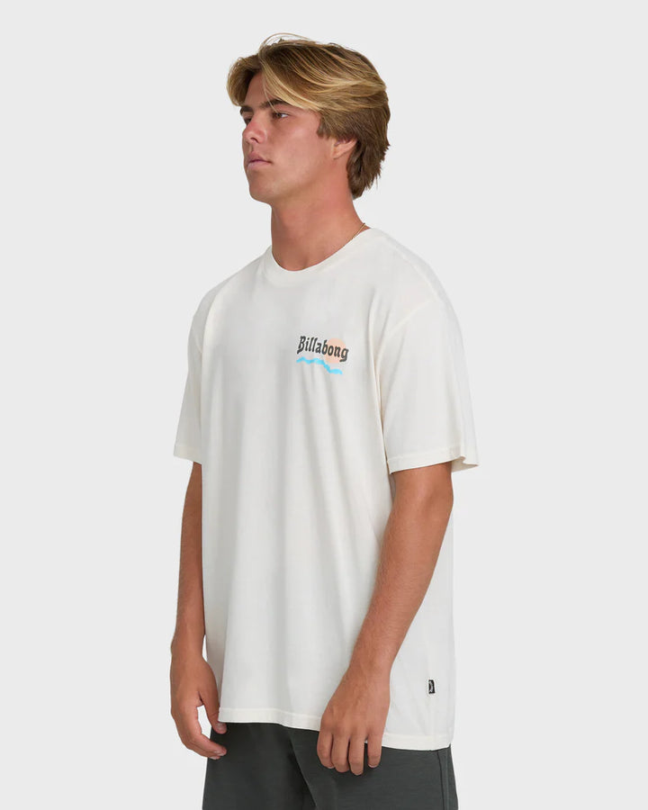 Billabong Men’s Loner Wave Wash Premium Tee - Off White 2