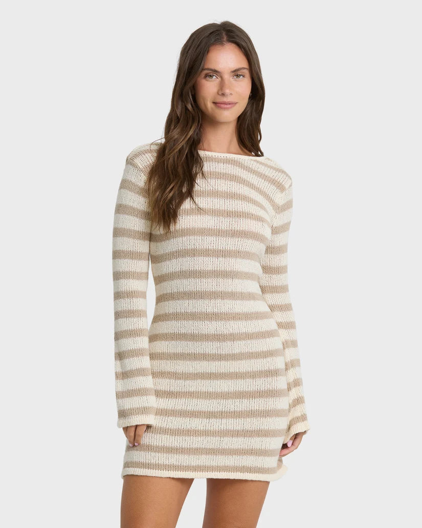 Billabong Women's Raye Ls Mini Dress - Cobblestone