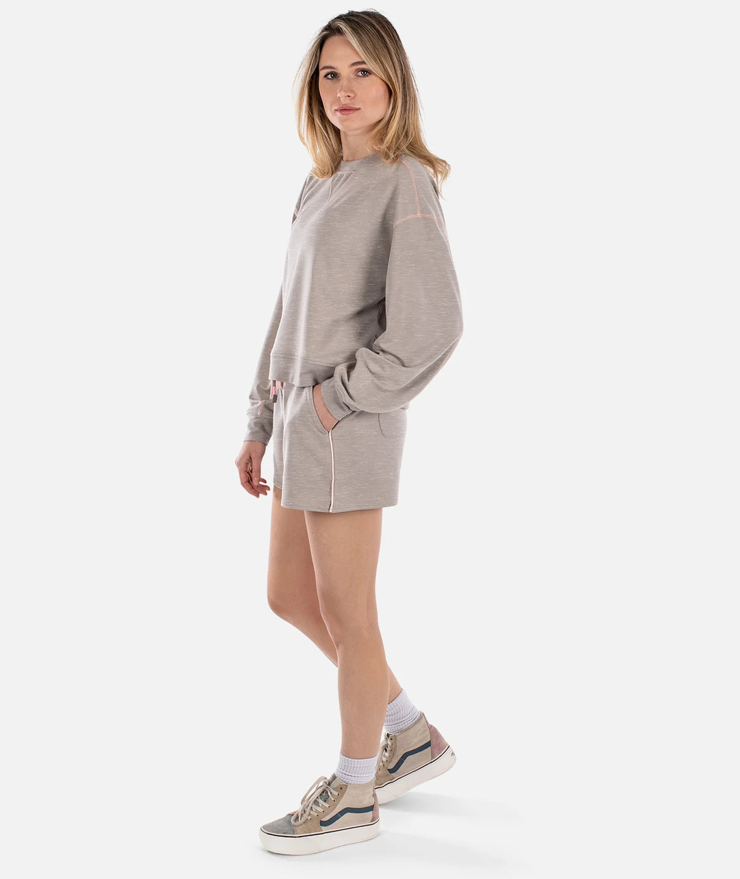 Jetty Women’s Lily Crewneck Sweatshirt - Warm Grey 1