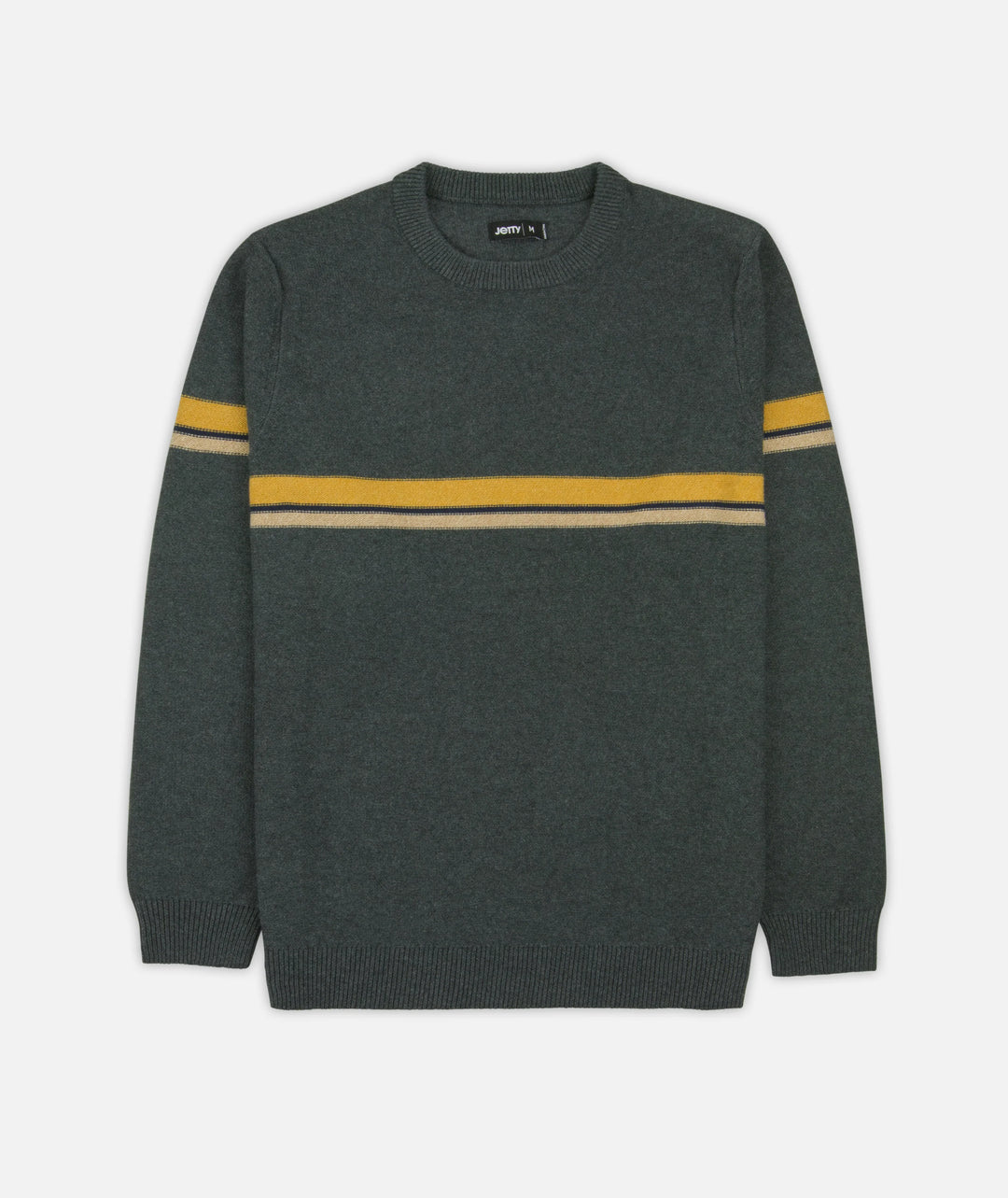 Jetty Men's Sebastian Striped Sweater - Charcoal