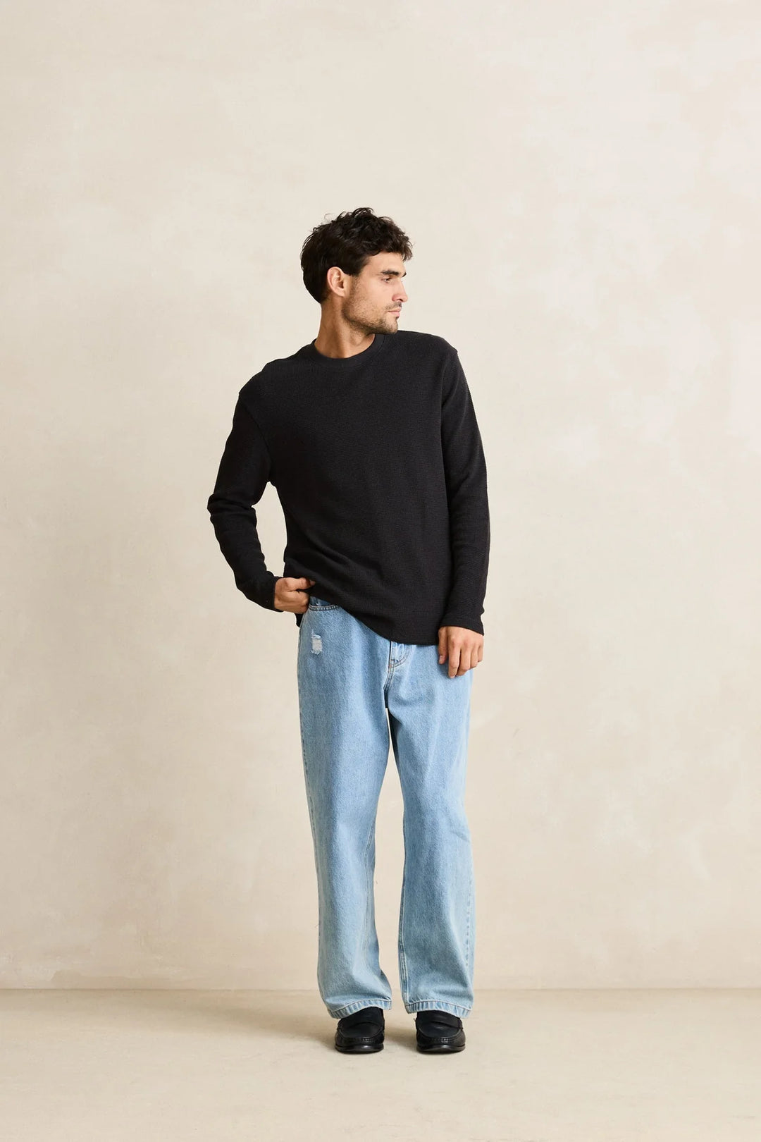 Rhythm Men’s Classic Waffle Knit - Vintage Black 5