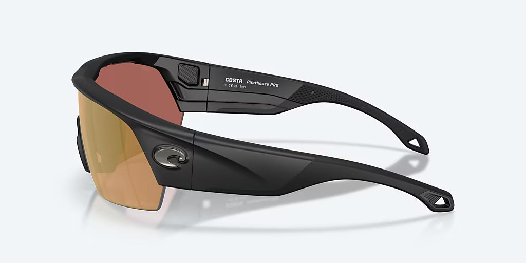 Costa Pilothouse Pro 580P Sunglasses - Matte Black/Gold Mirror   2
