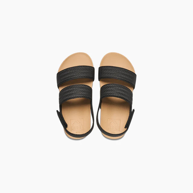 Reef Little Girls Water Vista Sandals - Black/Tan 