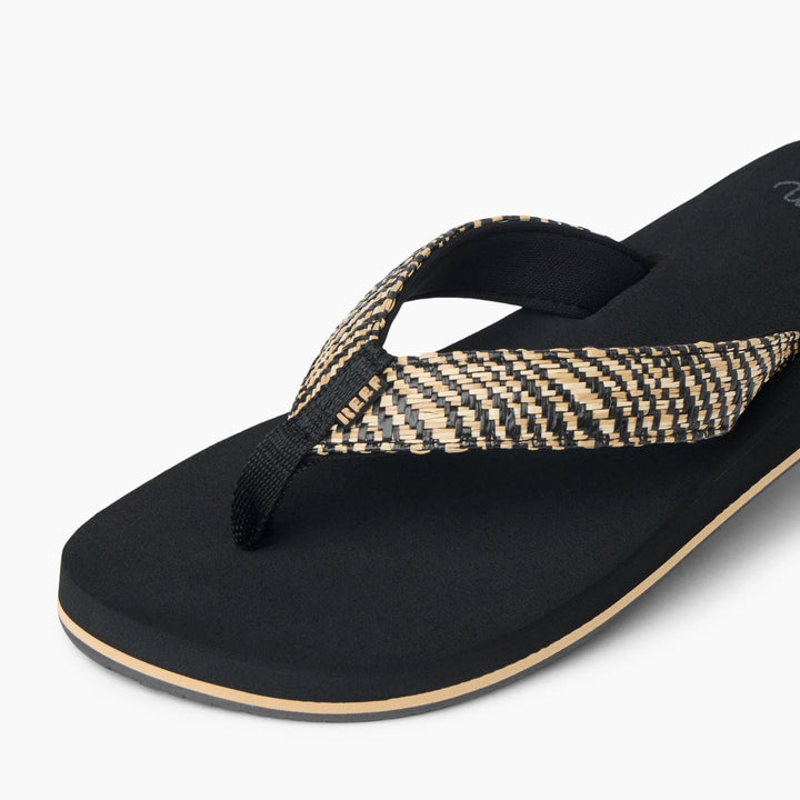 Reef Women's Baja Ashley Sandals - Black Textile 5
