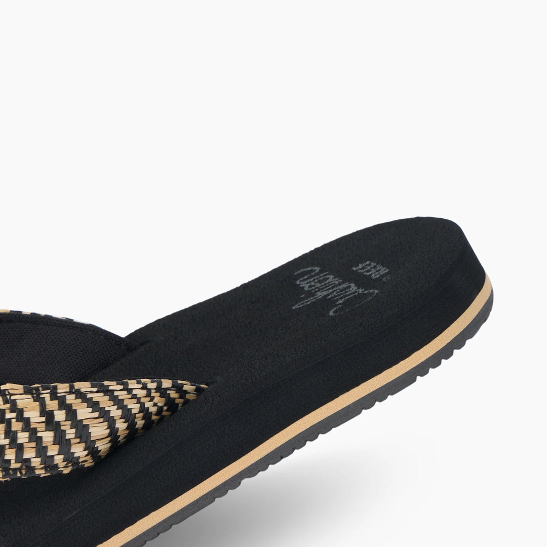 Reef Women's Baja Ashley Sandals - Black Textile 6