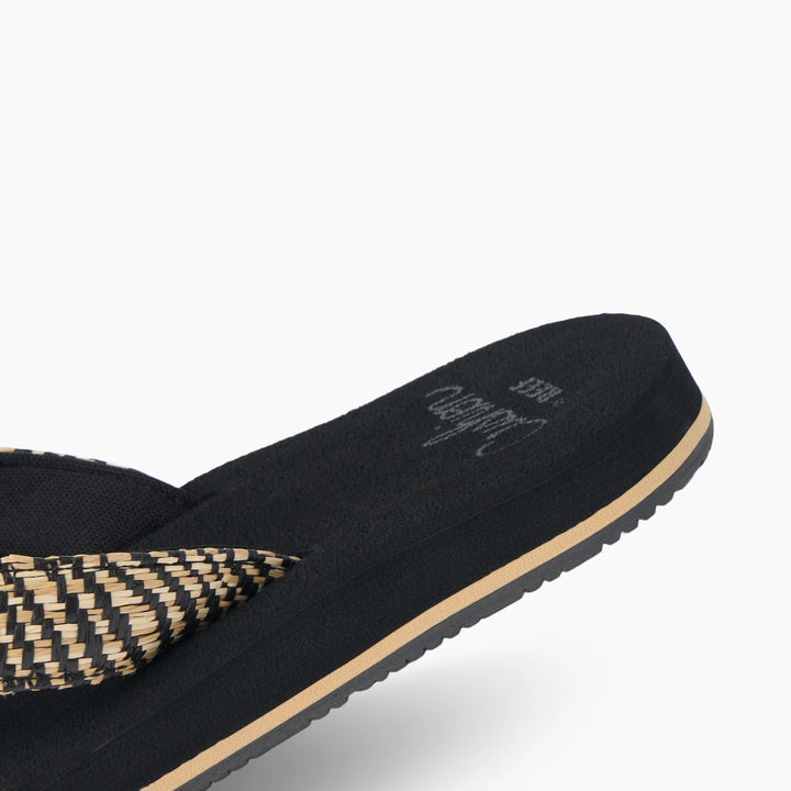 Reef Women's Baja Ashley Sandals - Black Textile 6