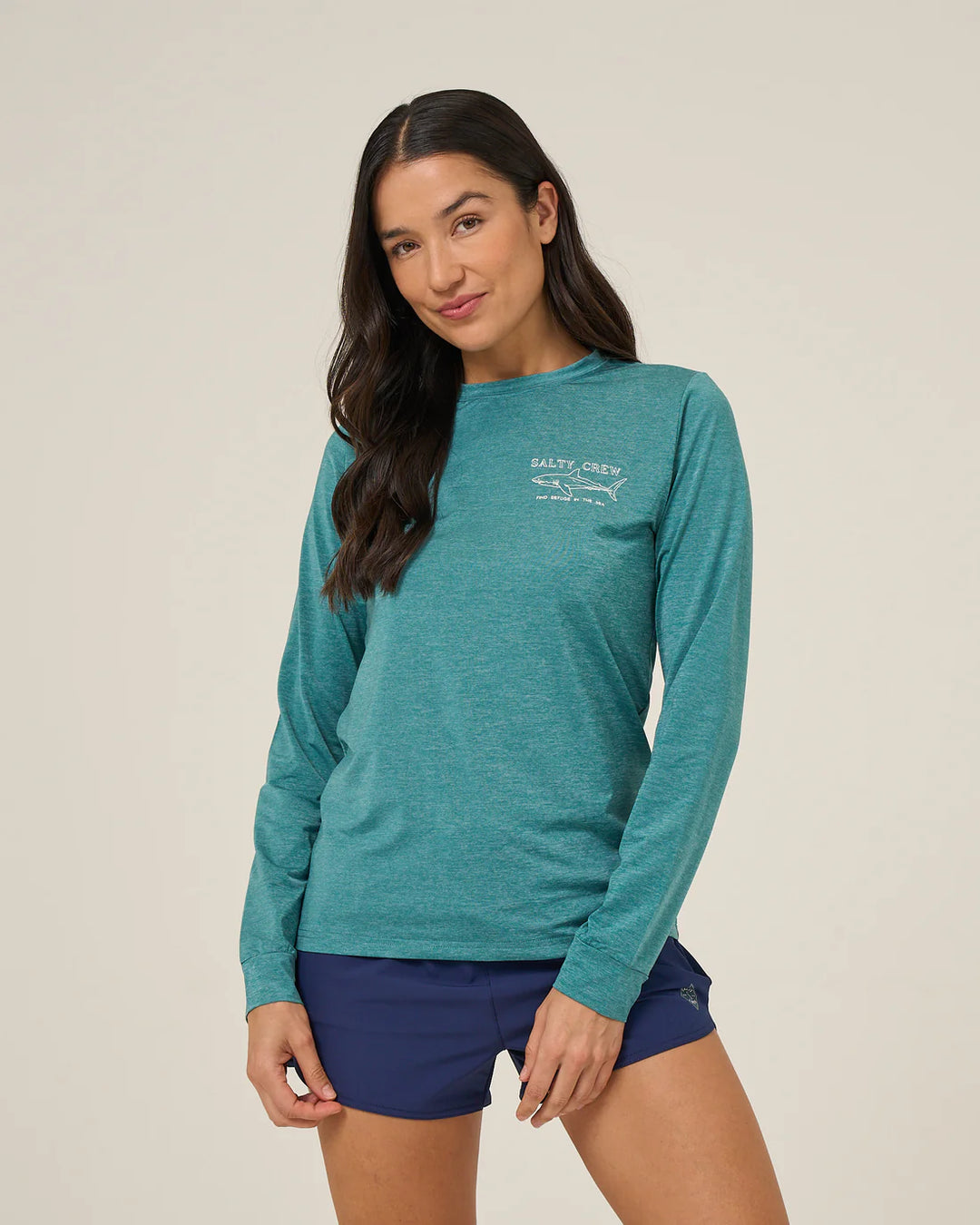 Salty Crew Women's Shark Anatomy Sunshirt - Teal