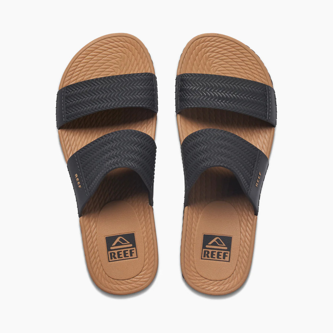 Reef Women’s Water Vista Slide Sandals - Black/Tan 3