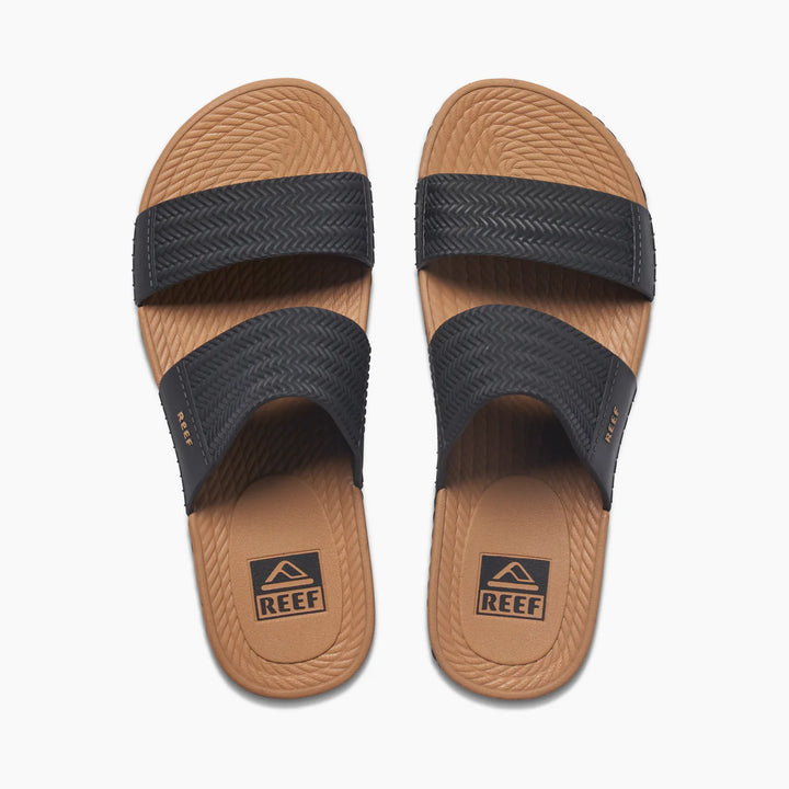 Reef Women’s Water Vista Slide Sandals - Black/Tan 3