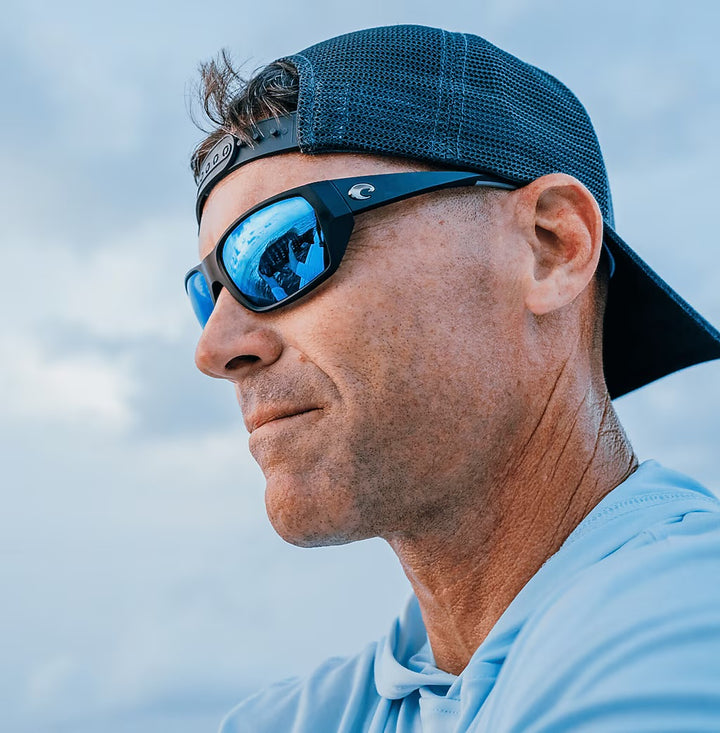 Costa Tailfin 580G Sunglasses - Matte Black/Blue Mirror 2
