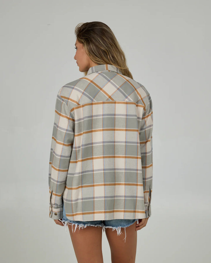 Salty Crew Women’s Shore Break Flannel - Clay Gray