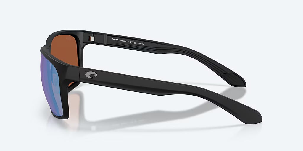 Costa Trades 580G Sunglasses - Matte Black/Green Mirror 2