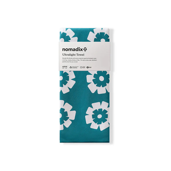 Nomadix Ultralight Towel: Fresh Flowers Teal Ocean 1