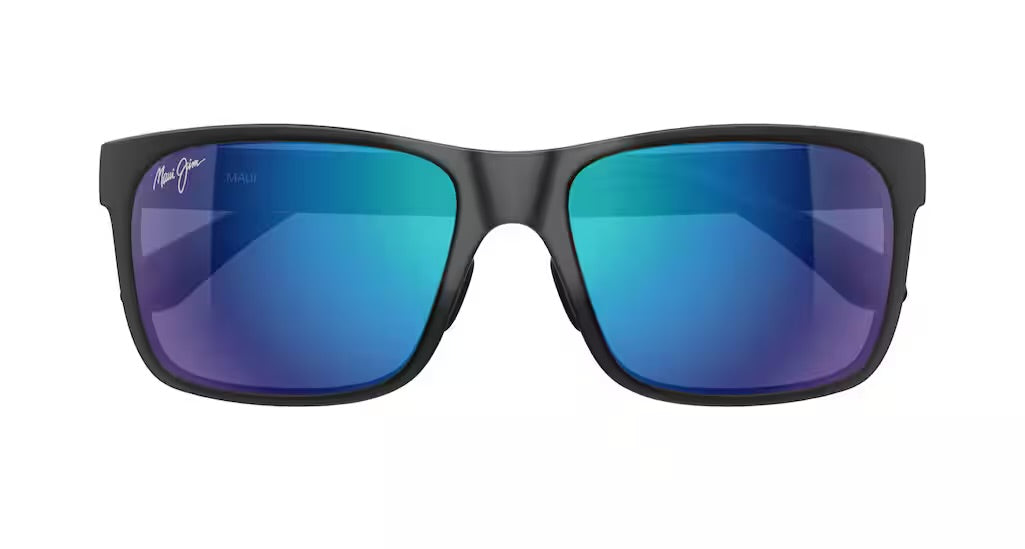 Maui Jim Red Sands XL Polarized Sunglasses - Matte Black/Blue Hawaii 1