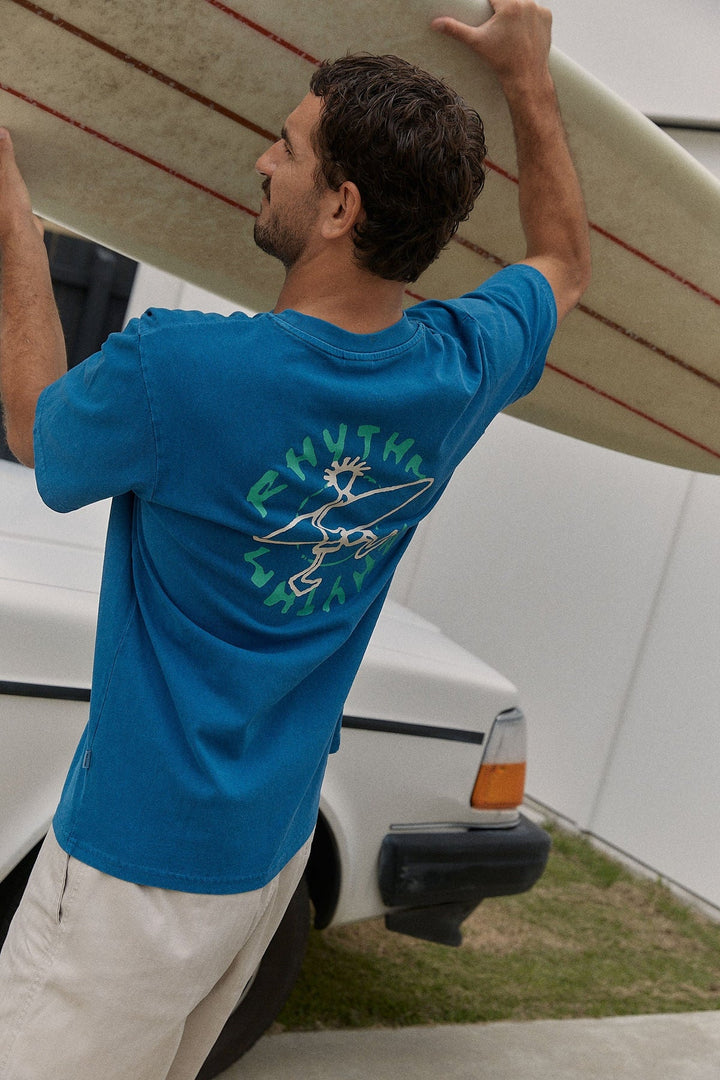Rhythm Men’s Jaunt Vintage TShirt - Cobalt 3