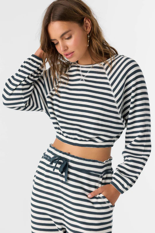 Oneill Women’s Tour Stripe Crew Long Sleeve Shirt