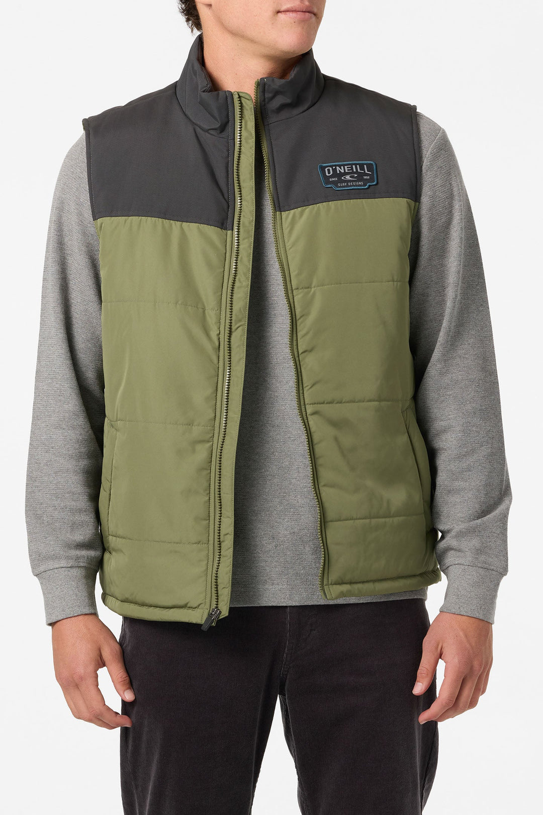 Oneill Men’s Vista Quilted Vest Jacket - Clover 