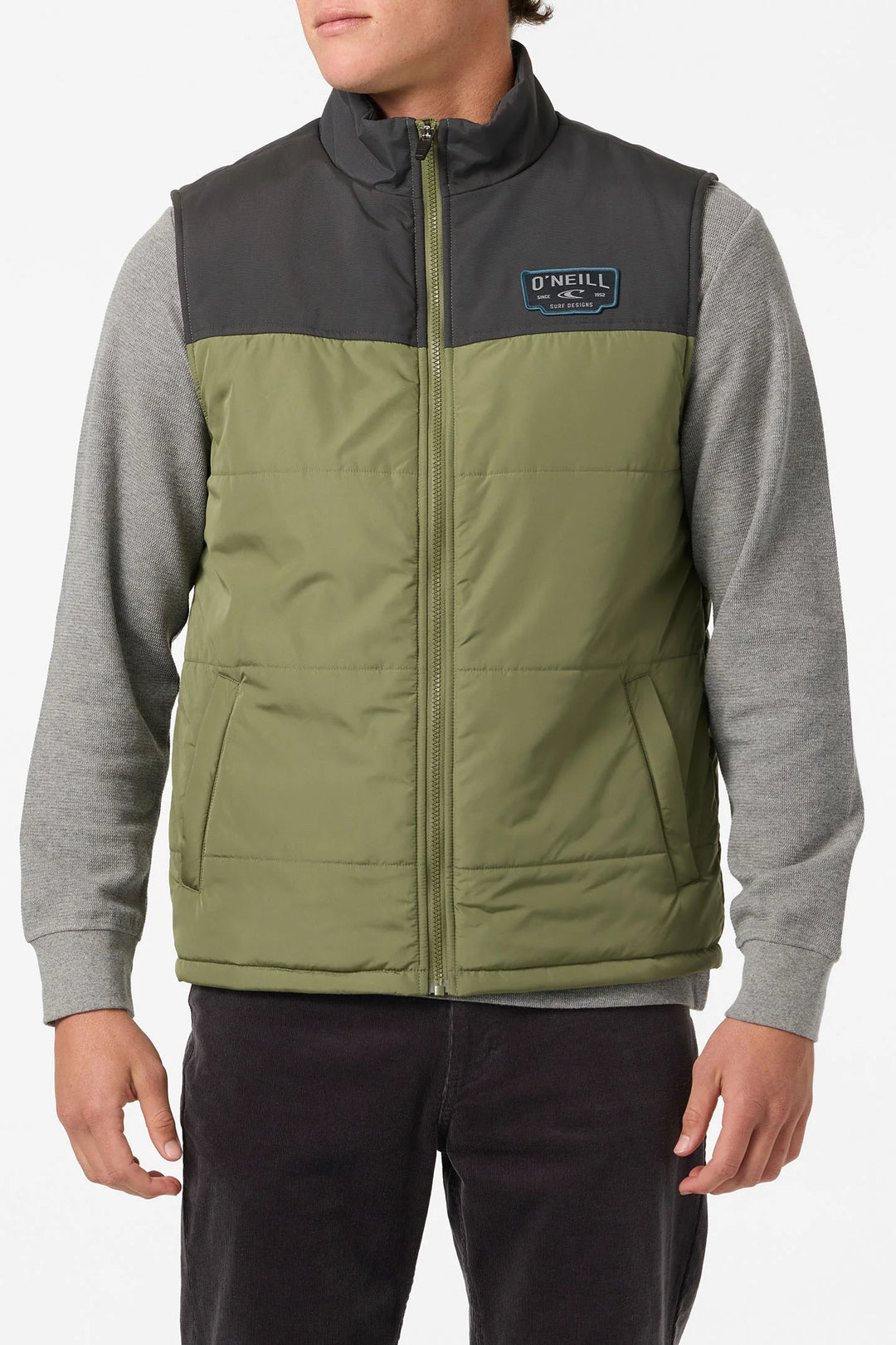Oneill Men’s Vista Quilted Vest Jacket - Clover 1