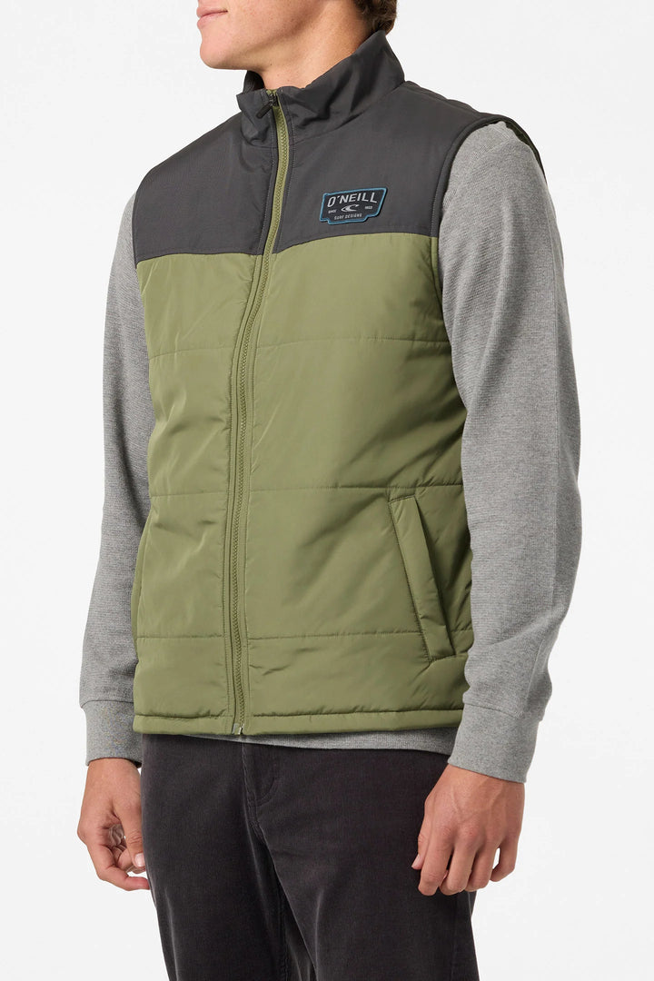 Oneill Men’s Vista Quilted Vest Jacket - Clover 2