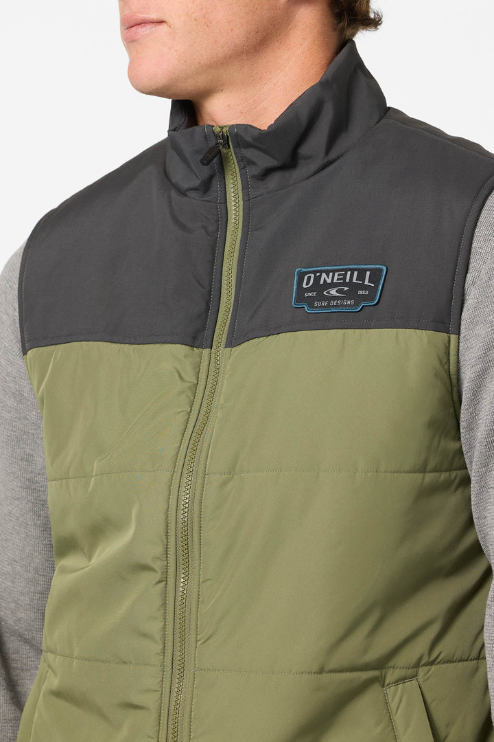 Oneill Men’s Vista Quilted Vest Jacket - Clover 3