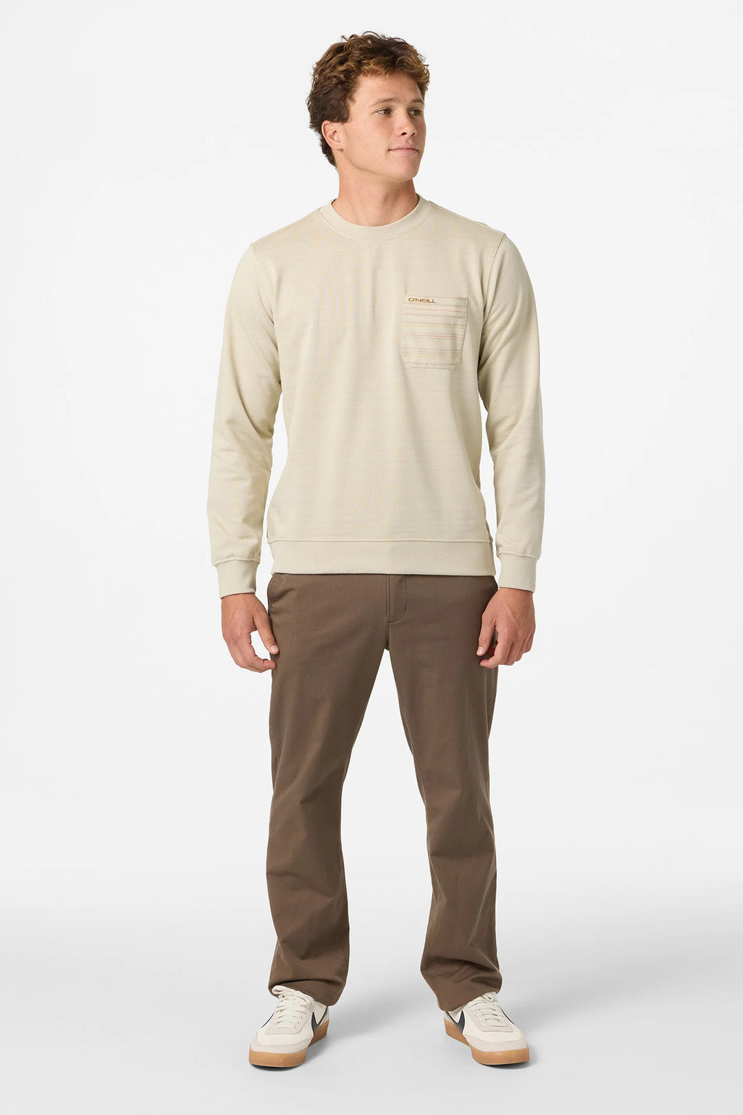 Oneill Men’s Bavaro Blocked Crew - Light Khaki 1