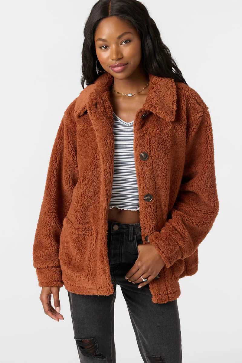 Oneill Women's Huxlee Solid Jacket - Rustic Brown 4