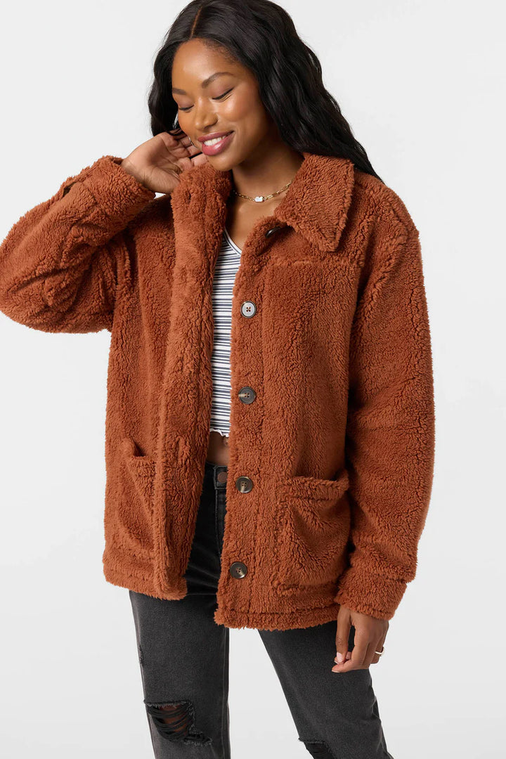 Oneill Women's Huxlee Solid Jacket - Rustic Brown 6