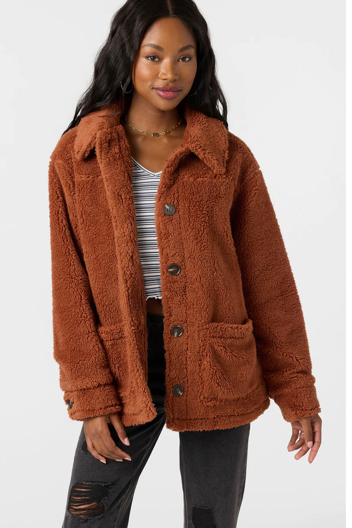 Oneill Women's Huxlee Solid Jacket - Rustic Brown 