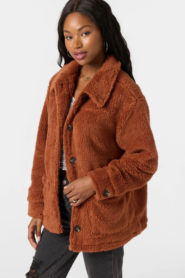 Oneill Women's Huxlee Solid Jacket - Rustic Brown 5