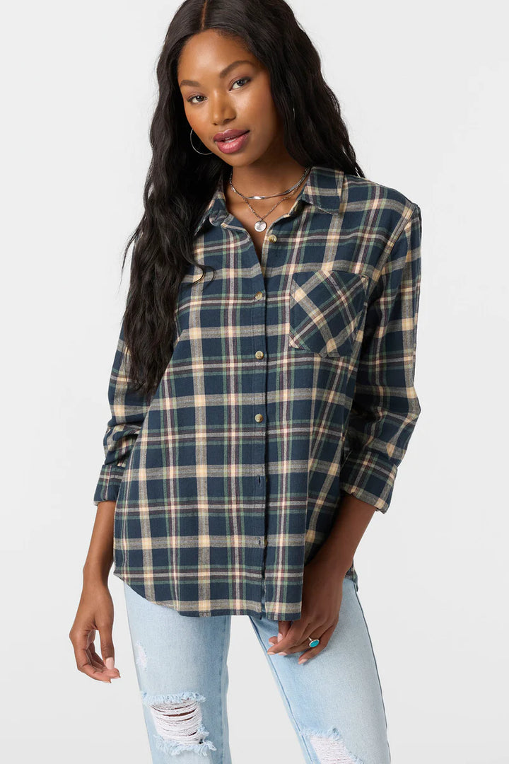 Oneill Women's Logan Flannel Top - Slate 
