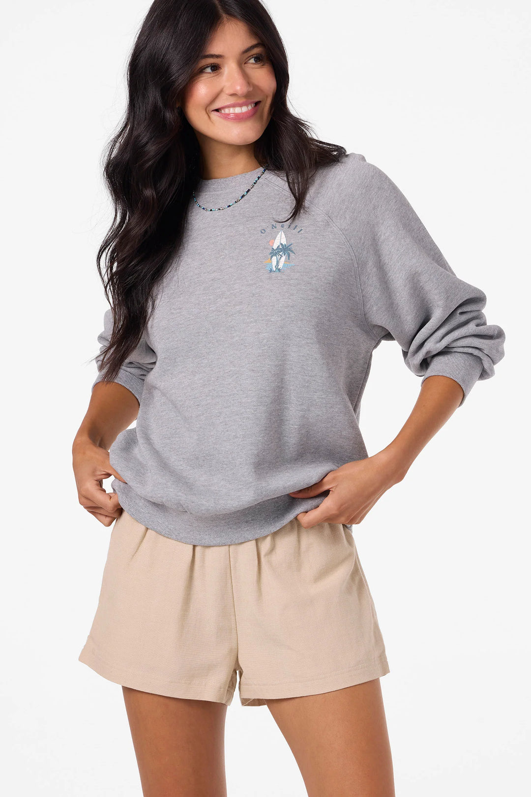 ONeill Women’s Boardwalk Crew Neck - Heather Ash 3