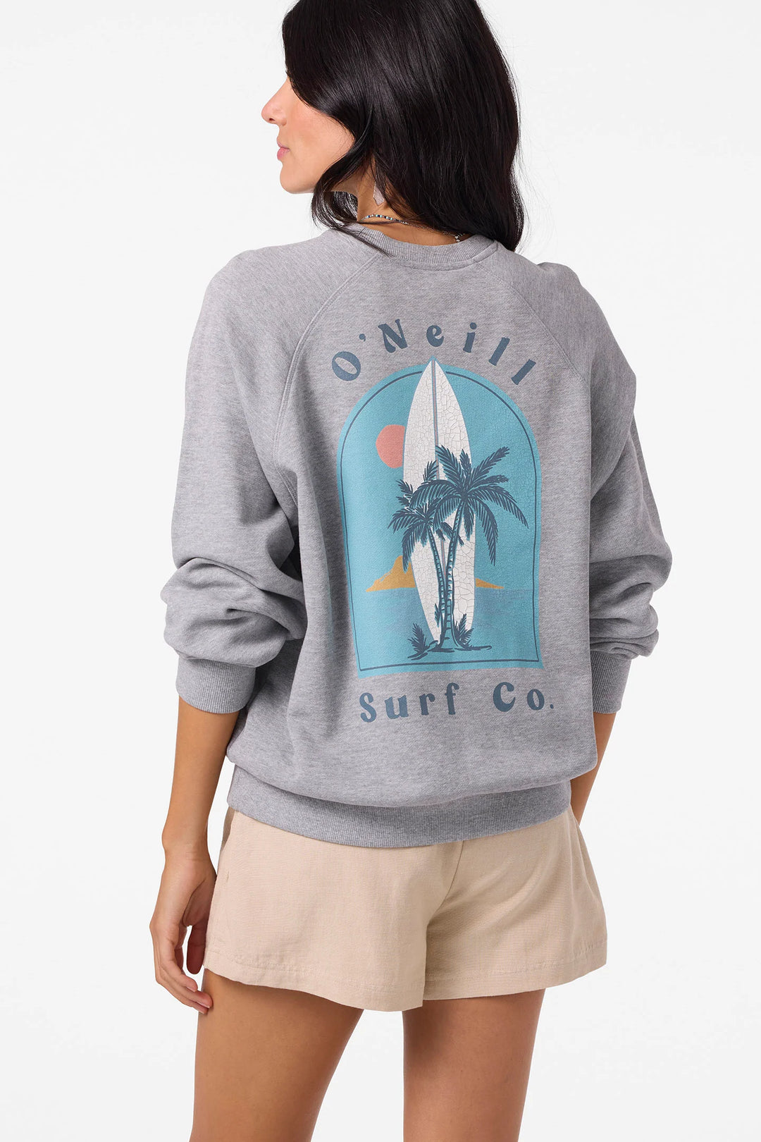 ONeill Women’s Boardwalk Crew Neck - Heather Ash 1