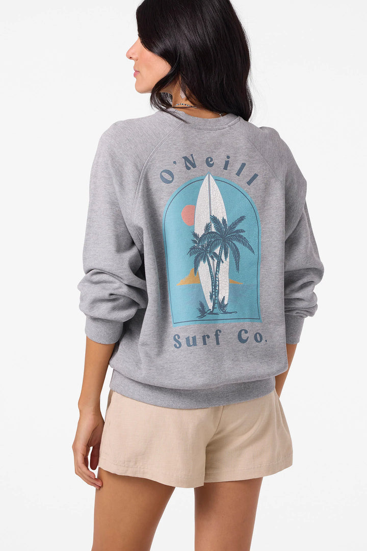 ONeill Women’s Boardwalk Crew Neck - Heather Ash 1