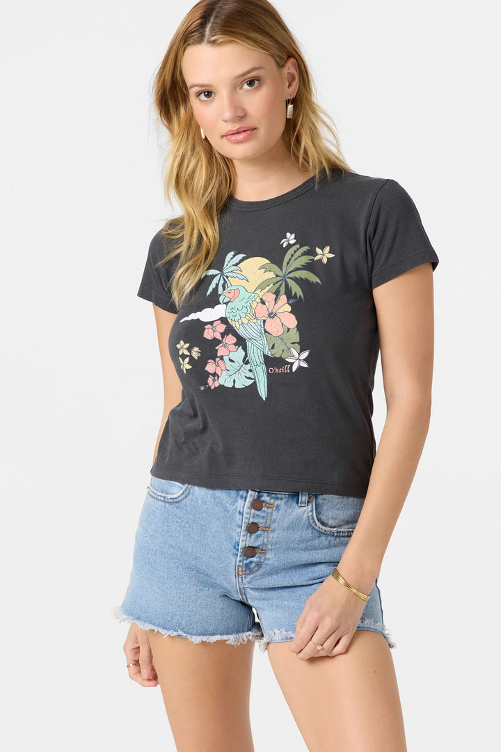 Oneill Women’s Parrot Drift Tee - Washed Black 3