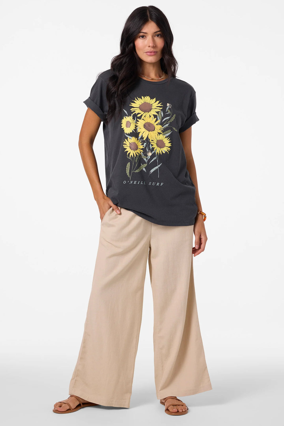 Oneill Women’s Botanic Blossom Tee - Washed Black 2