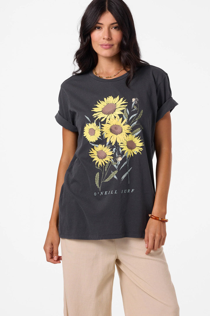 Oneill Women’s Botanic Blossom Tee - Washed Black 4