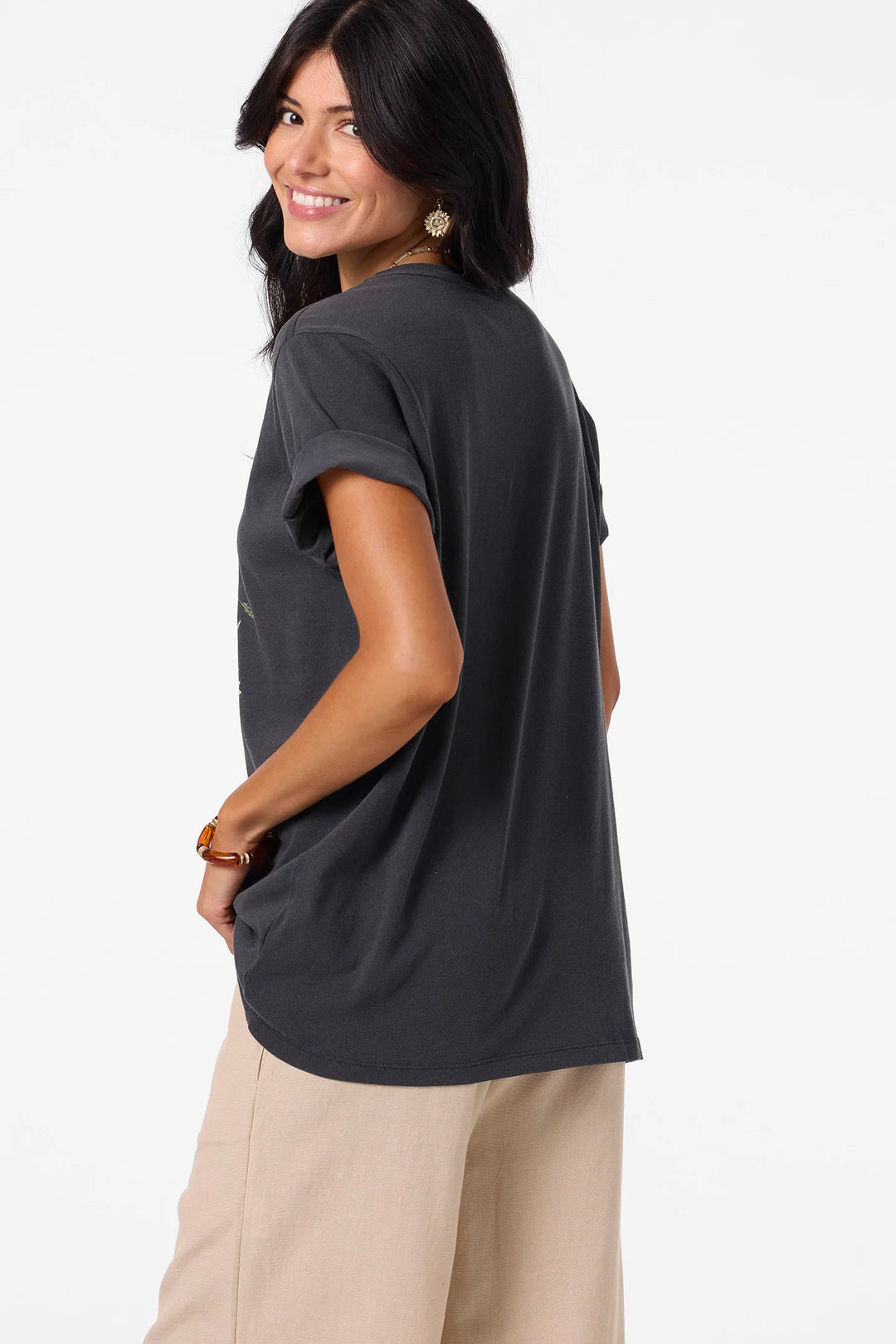 Oneill Women’s Botanic Blossom Tee - Washed Black 1