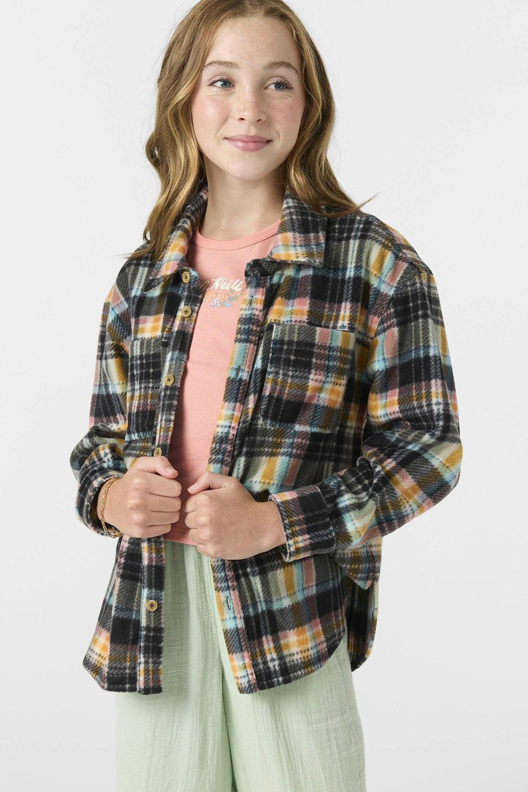 Oneill Girls Bennet Long Sleeve Top - Sea Spray 