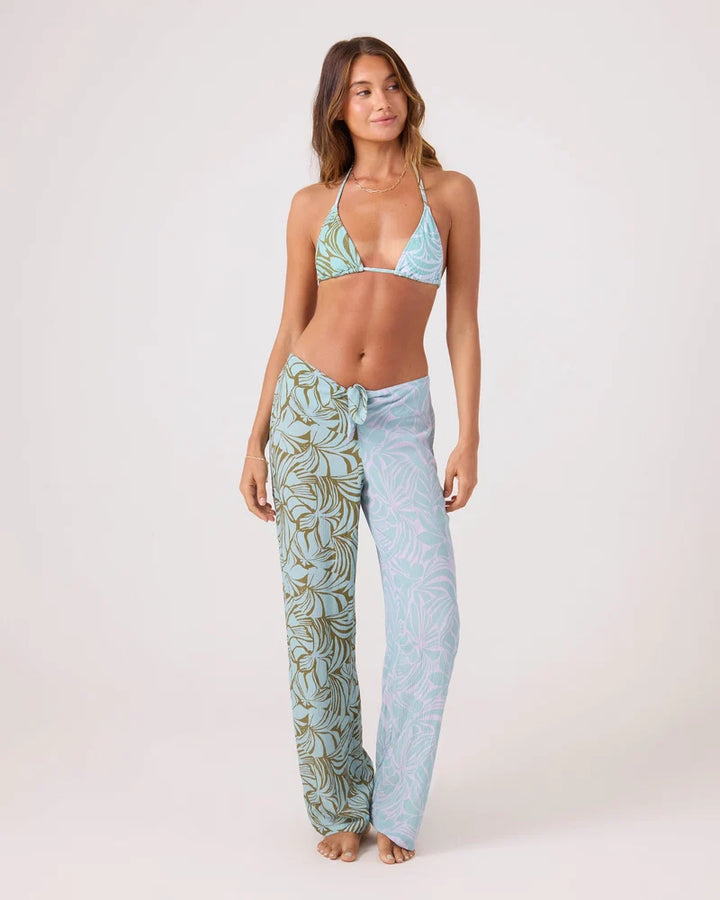 Roxy Sea Bloom Tie Front Pant - Aqua Mult 