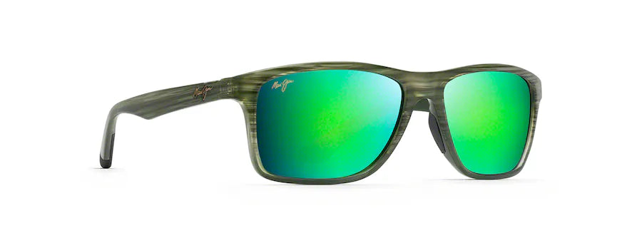 Maui Jim Onshore Polarized Sunglasses - Olive Stripe Fade/Maui Green 