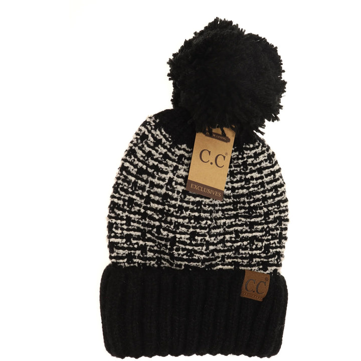 C.C Tweed Knit Pom Beanie