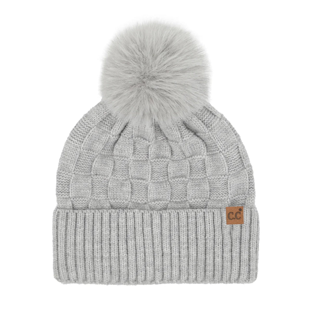 CC Woven Checkered Pom Beanie | SoHa Surf Shop