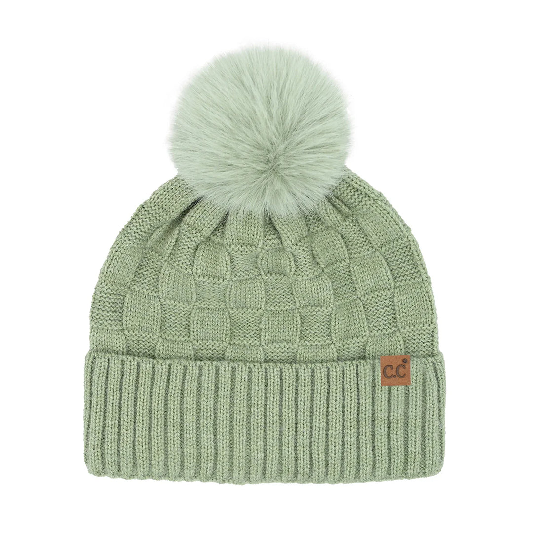 CC Woven Checkered Pom Beanie | SoHa Surf Shop