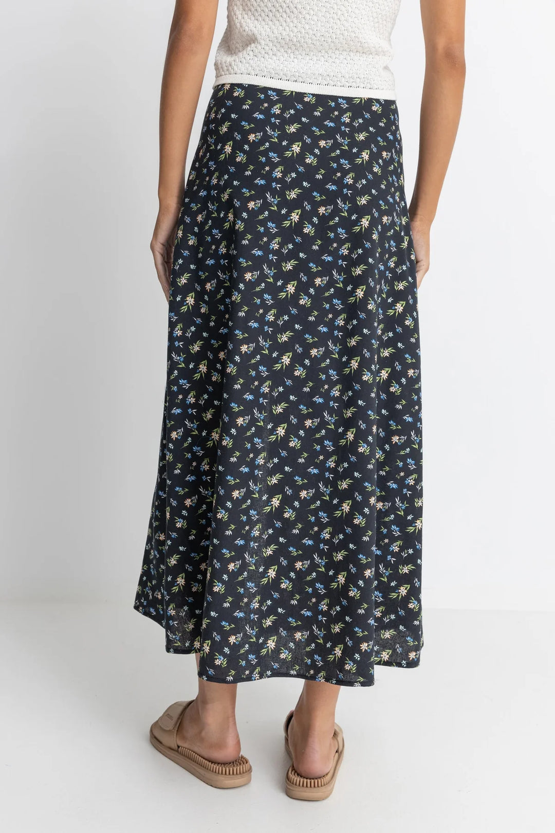 Rhythm Women's Fleur Floral Button Front Maxi Skirt