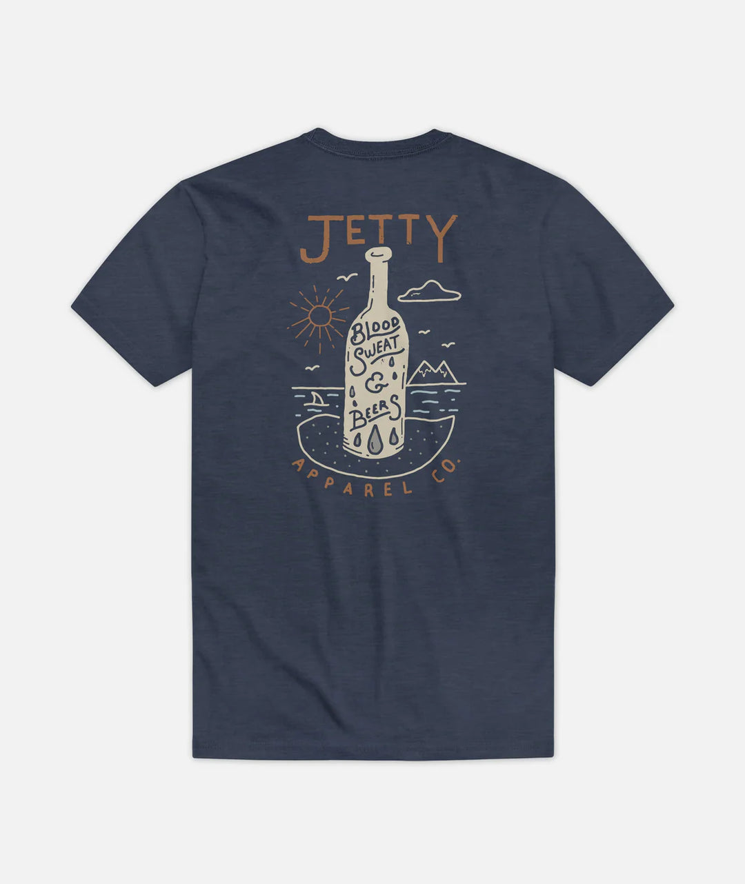 Jetty Men’s Blood Sweat & Beers Tee - Navy 