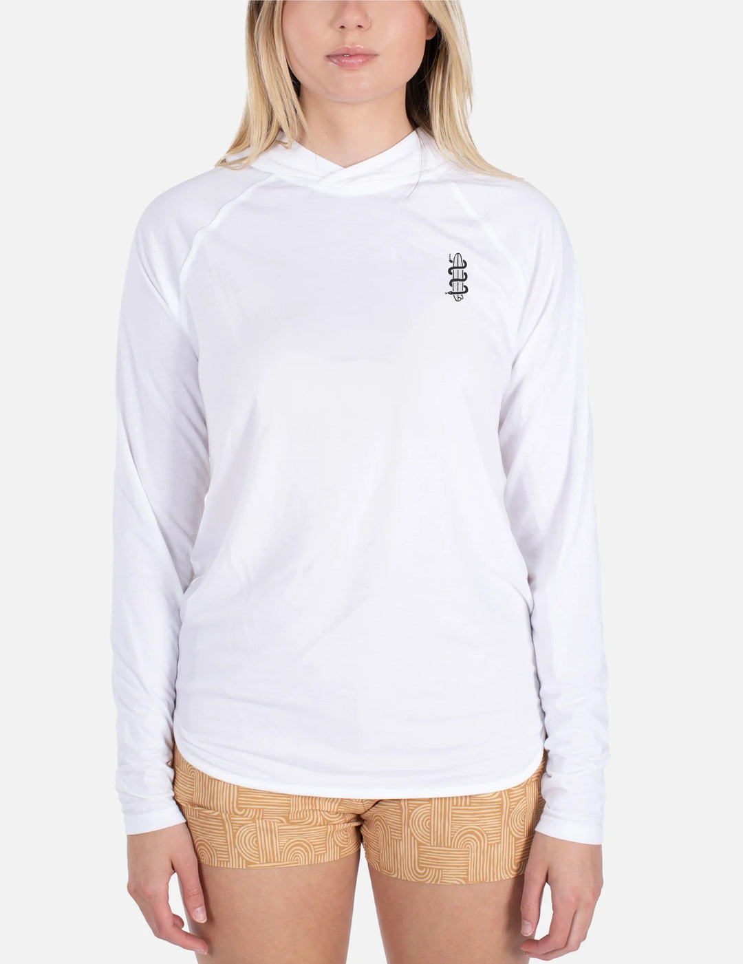 Jetty Women's Wavesnake Hooded UV Long Sleeve White 1