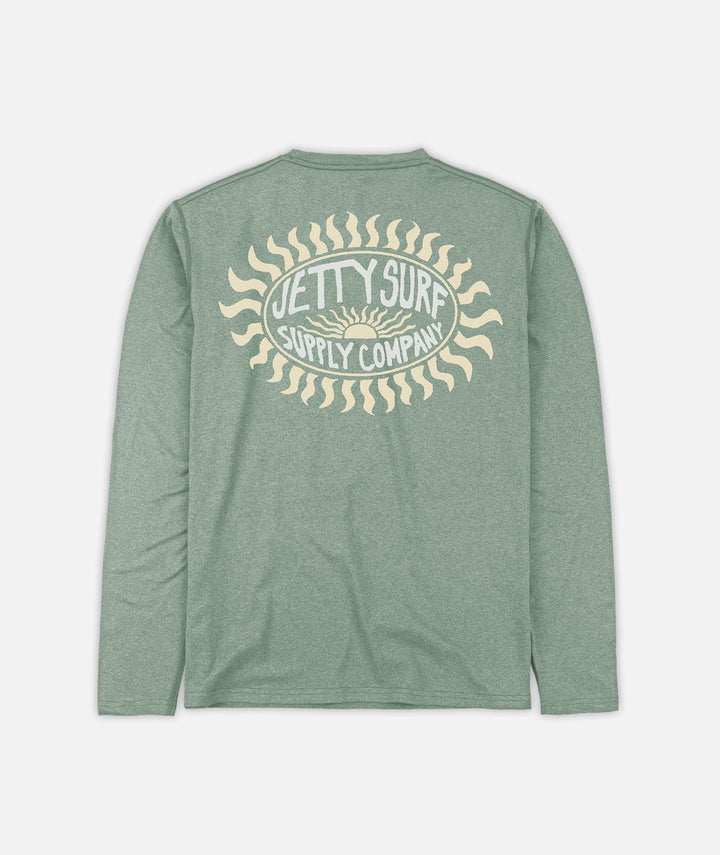 Jetty Men’s Hydra UV Long Sleeve Crewneck - Sage Green 1