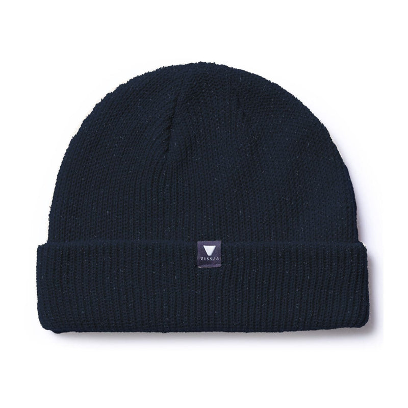 Vissla Trimline Beanie in Navy Heather - front view