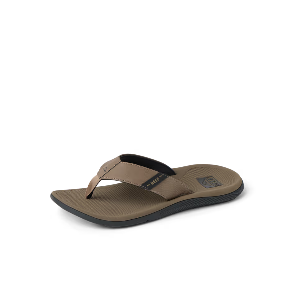 Reef Mens Santa Ana Sandal Tobacco Black Top View
